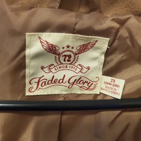 Faded Glory Women's Plus Size single-breasted faux - Picture 5 of 6